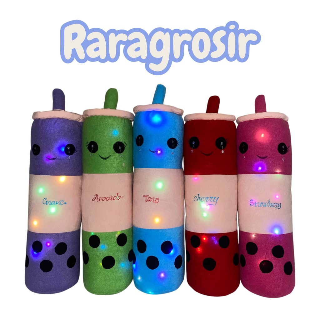 Guling Boneka Boba LED Guling Boba Boneka Guling Bobba