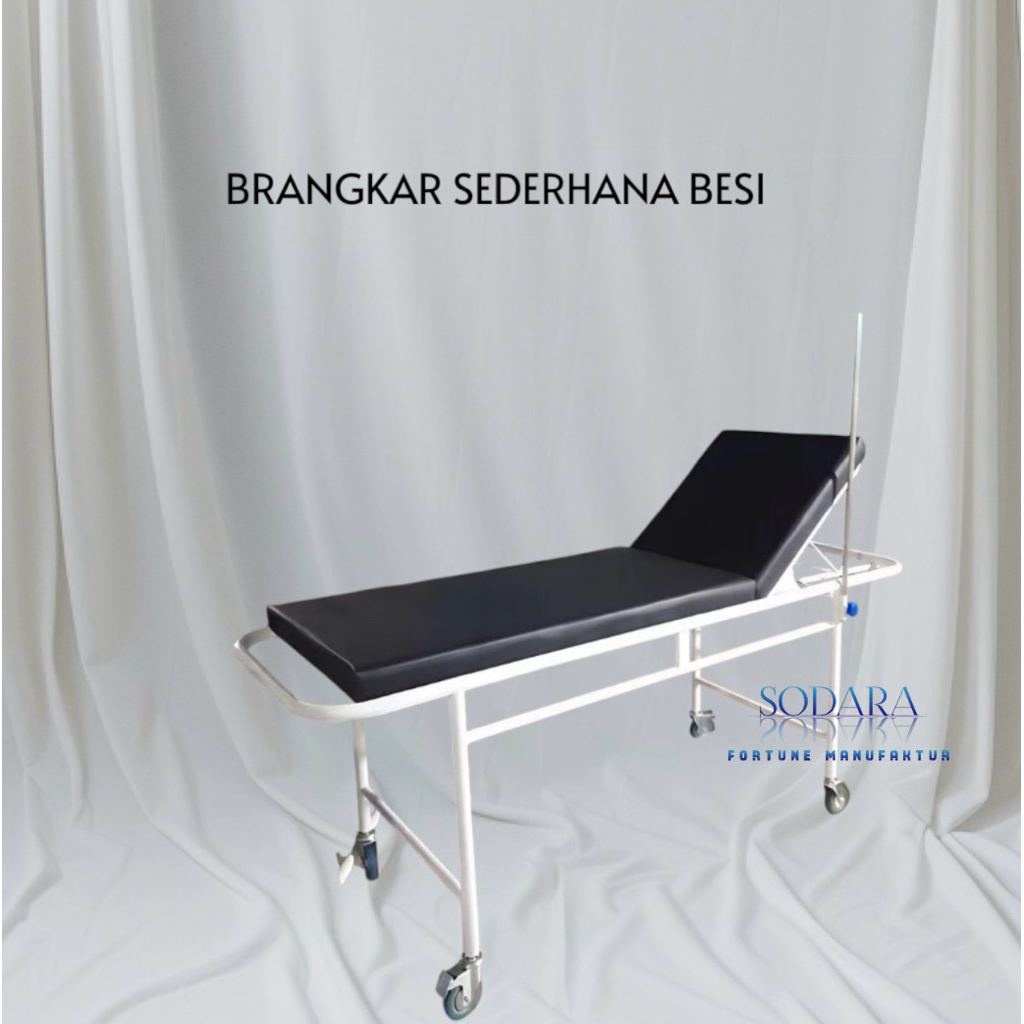 Brangkar UGD Dorong Pasien Standar Sederhana Stainless &Besi | Brancard Emergency Hillo Bed Tempat T