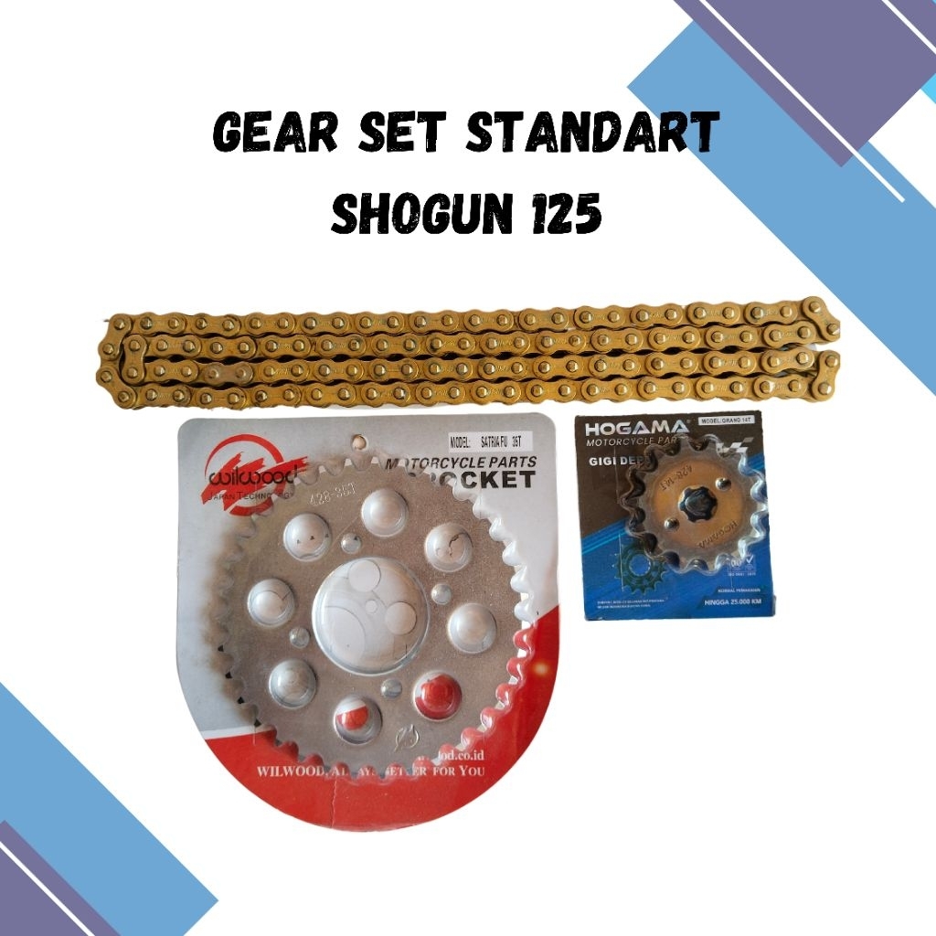 GEAR SET GIR SET SUSUKI SHOGUN 125 SHOGUN SP125 STANDAR RANTAI EMAS GOLD