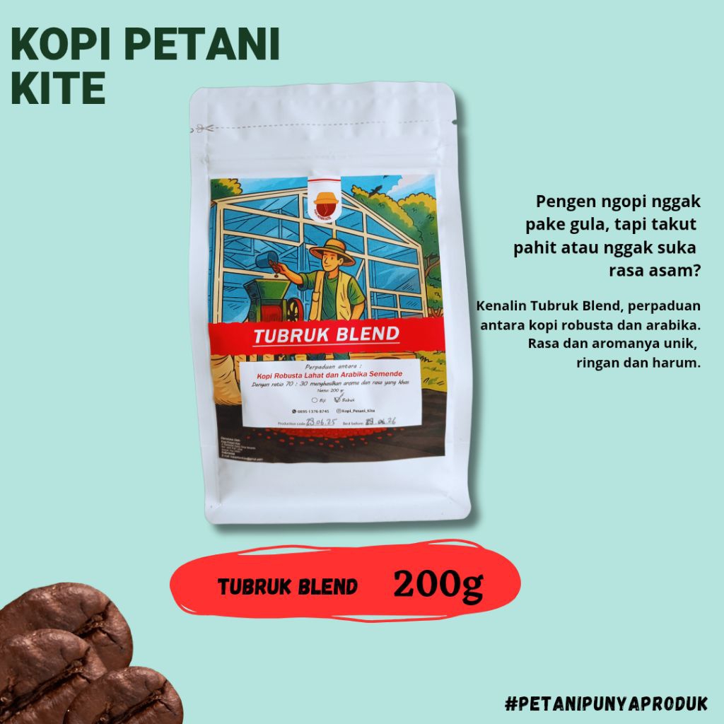 

Kopi Tubruk Blend ( Perpaduan antara Kopi Robusta Lahat dan Arabika Semende)