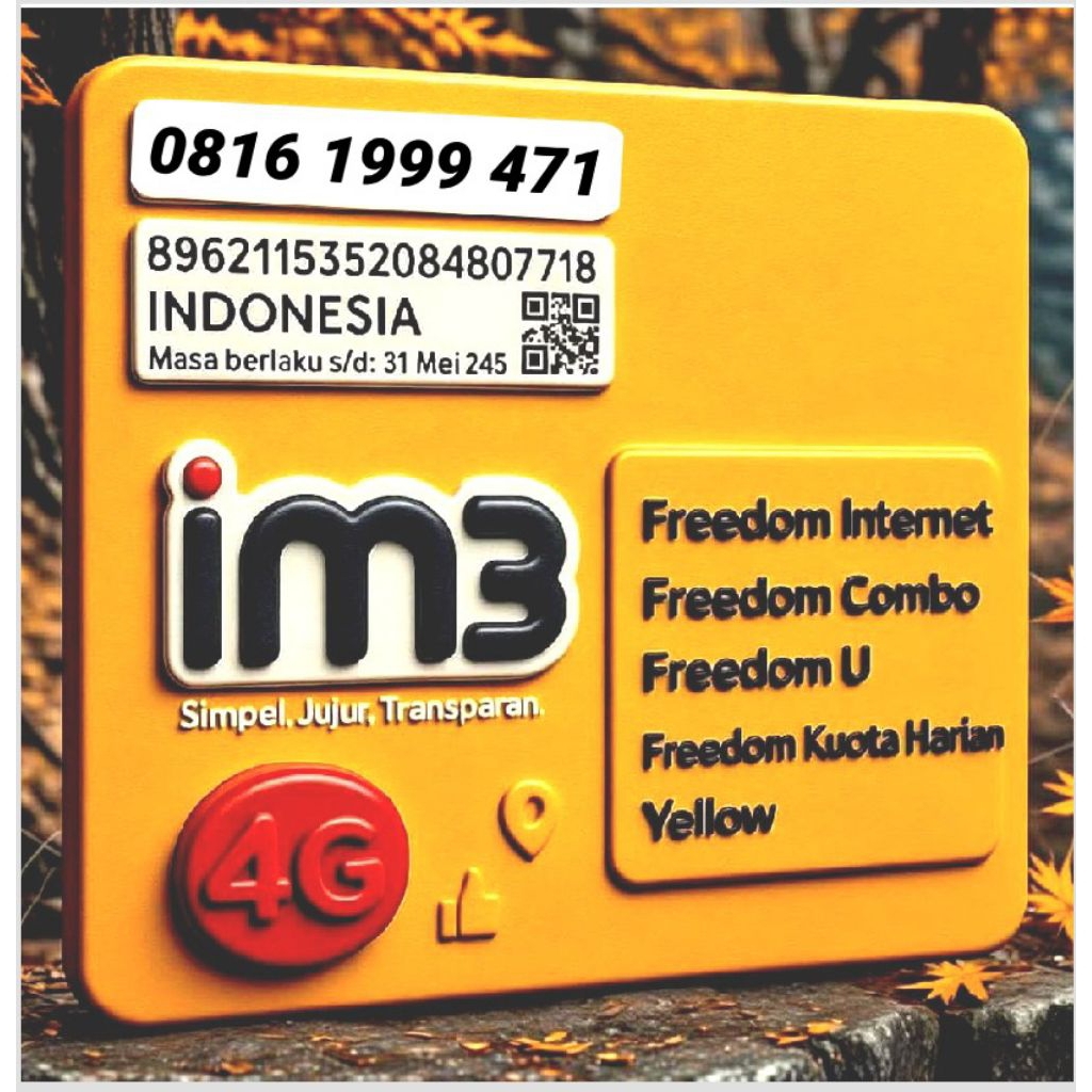 nomor cantik Indosat Ooredoo im3 11 digit tahun tripel 1999 AJI simpel hoky