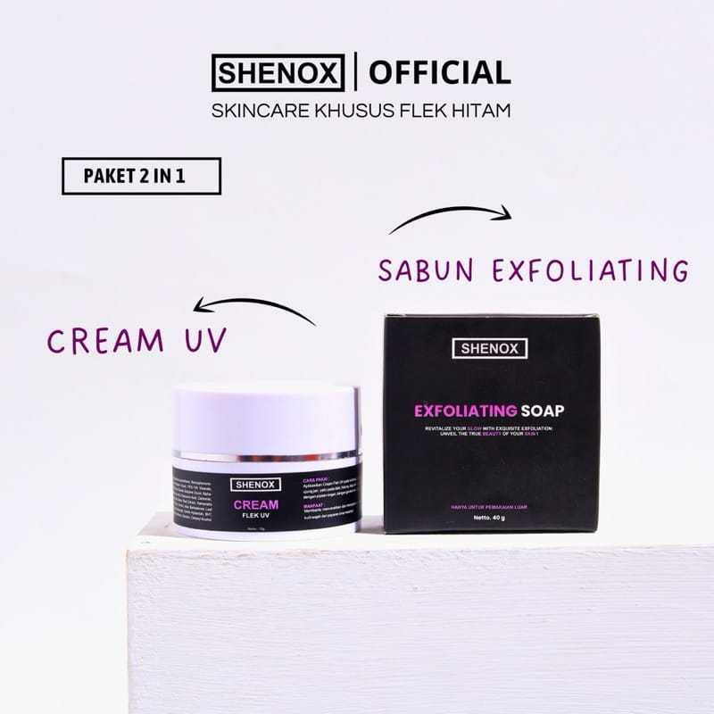 Shenox Skincare Flek Hitam Sabun Exfoliating dan Cream Flek UV