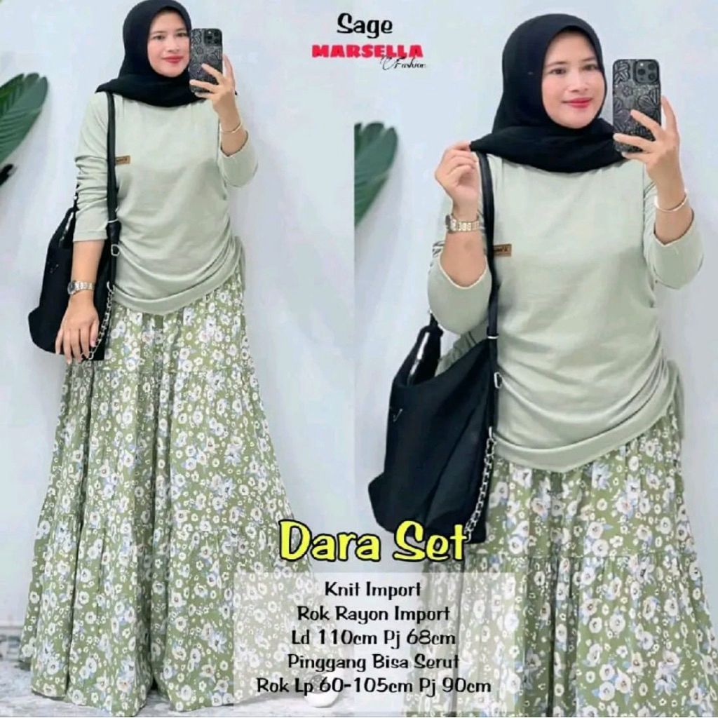 DARA SET KENIT ROK RAYON BY MARSELLA