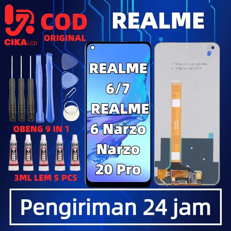 LCD Touchscreen Realme 6 / Realme 7 / Realme 6 Narzo / Narzo 20 Pro Fullset Layar HP Original