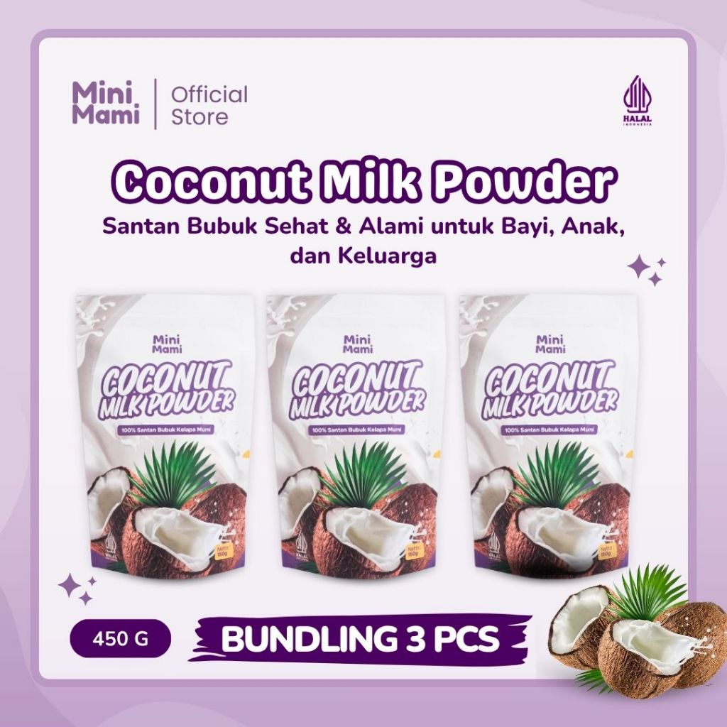 

Coconut Milk Powder Bundling 3 Mini Mami - Santan Bubuk Organik BB Booster MPASI Bayi dan Anak