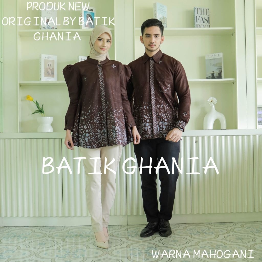 batik wanita modern atasan batik wanita lengan panjang motif sutena mahogany by ghania batik