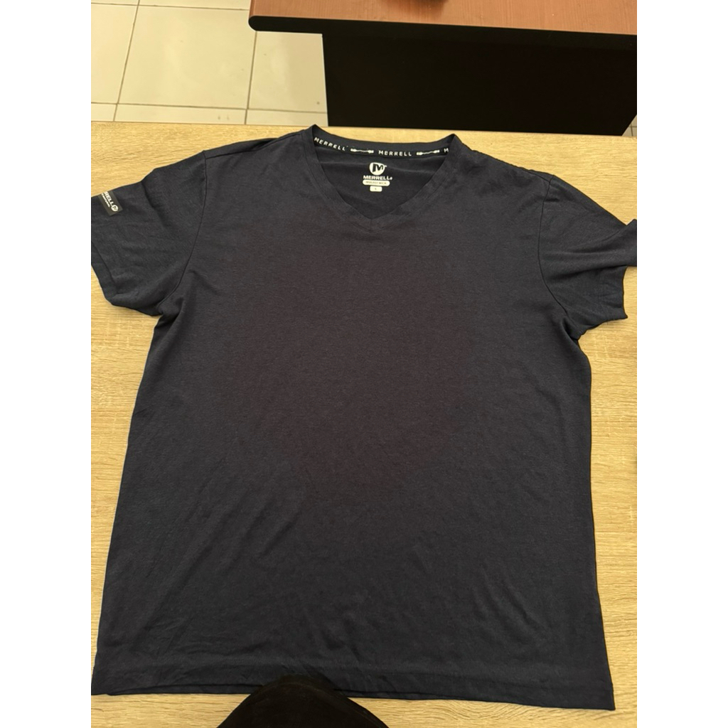 Kaos Outdoor Merrell Baselayer Navy Adem Lembut Hiking Trekking Kaos Olahraga Original 100% #baselay
