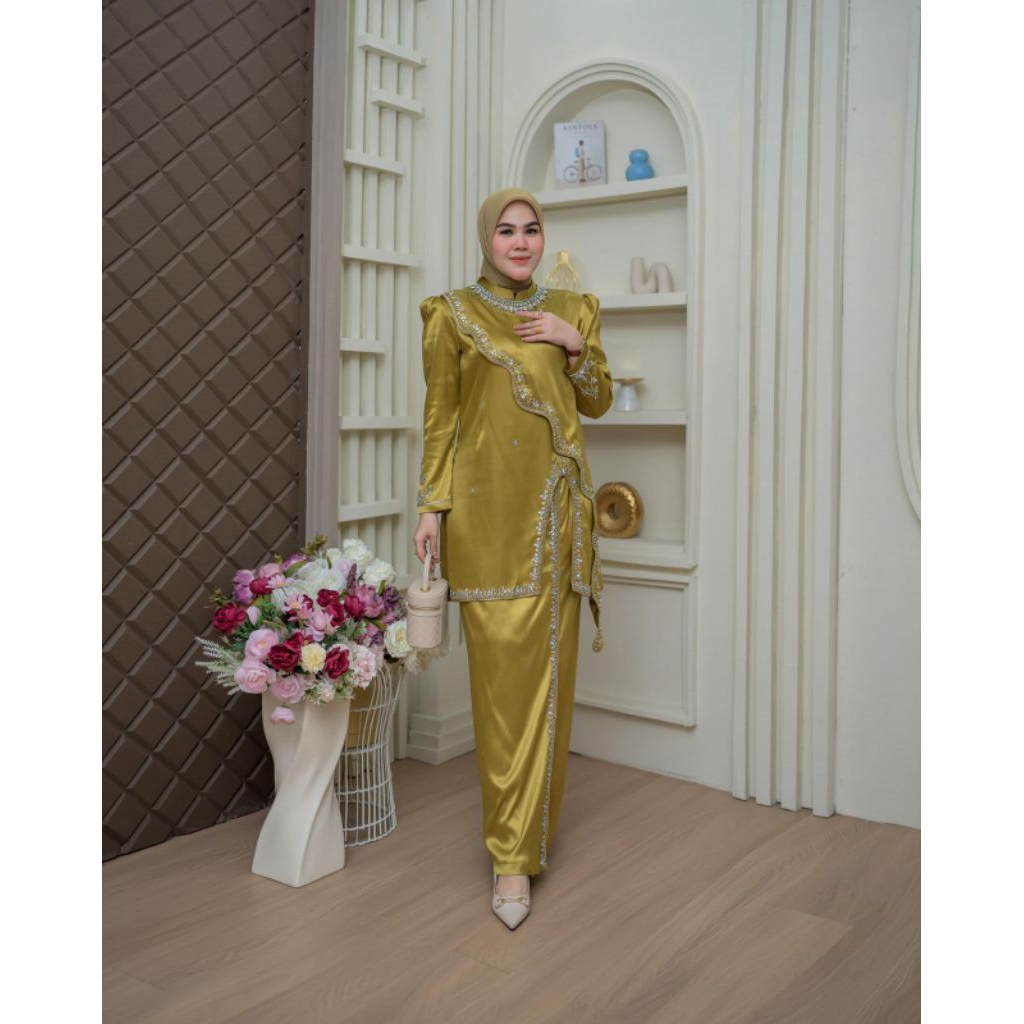 SET TUNIK KURUNG BORDIR // BAJU KURUNG MELAYU // SET BAJU WANITA KURUNG