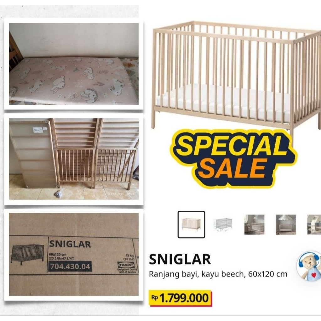 Ranjang Box Bayi Ikea Sniglar Asli (2nd)