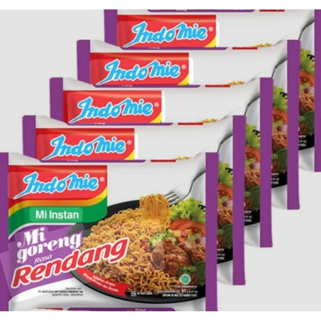 

< perpaket> indomie rasa rendang 1paket isi 5bungkus x 91gram..