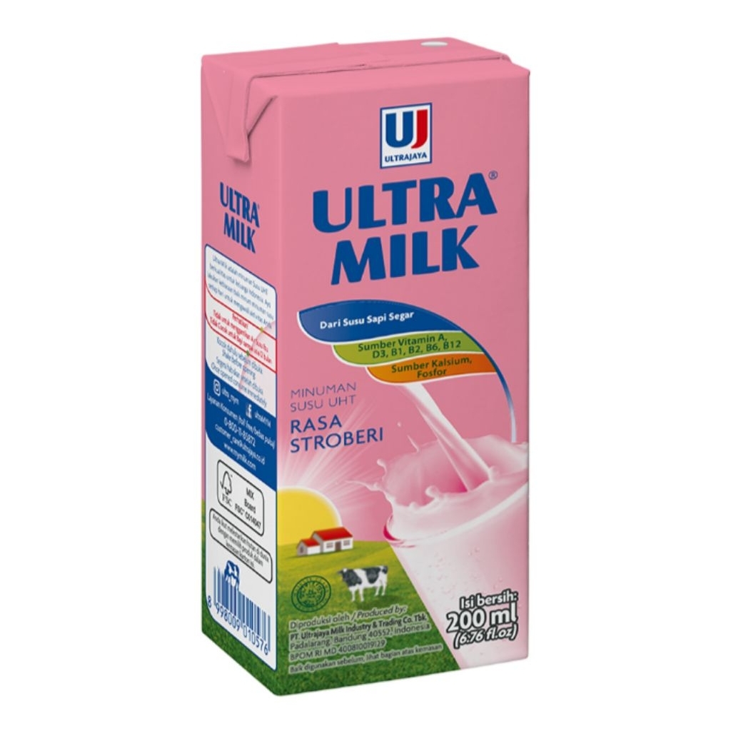 

Ultra Milk Susu UHT Stroberi Kotak 200 ml