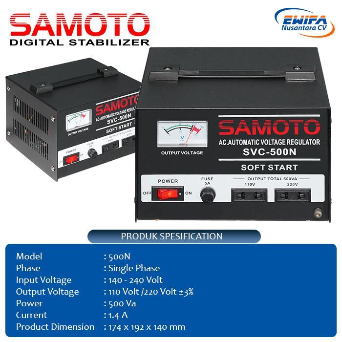 DIGITAL STABILIZER SINGLE PHASE SAMOTO 500VA / 380 WATT (500N)