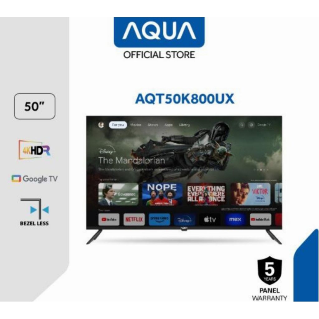 TV LED AQUA 50 INCH AQT50K800UX ANDROID GOOGLE TV 4K UHD TV AQUA 50INCH