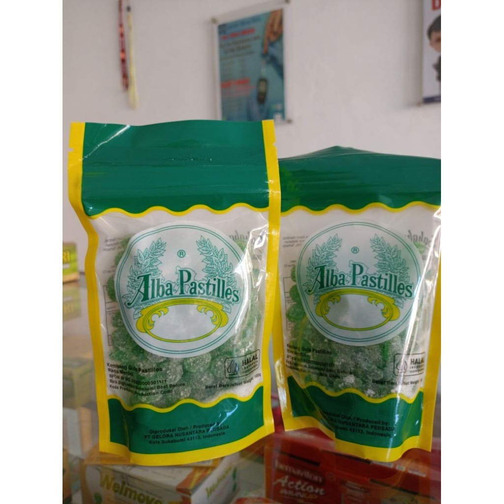 

Permen Alba Pastilles Pouch(permen minyak kayu putih)