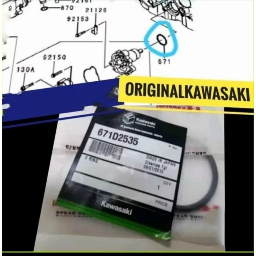 karet oring water pump waterpump Ninja 250R Ninja 250 karbu original