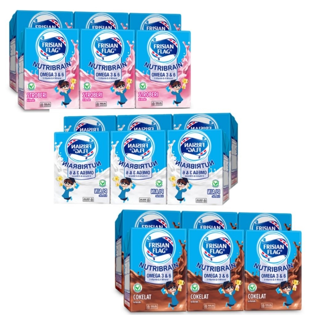 

Frisian Flag Susu UHT 6 x 115 ml Full Cream/Cokelat/Strawberry Exp.2026