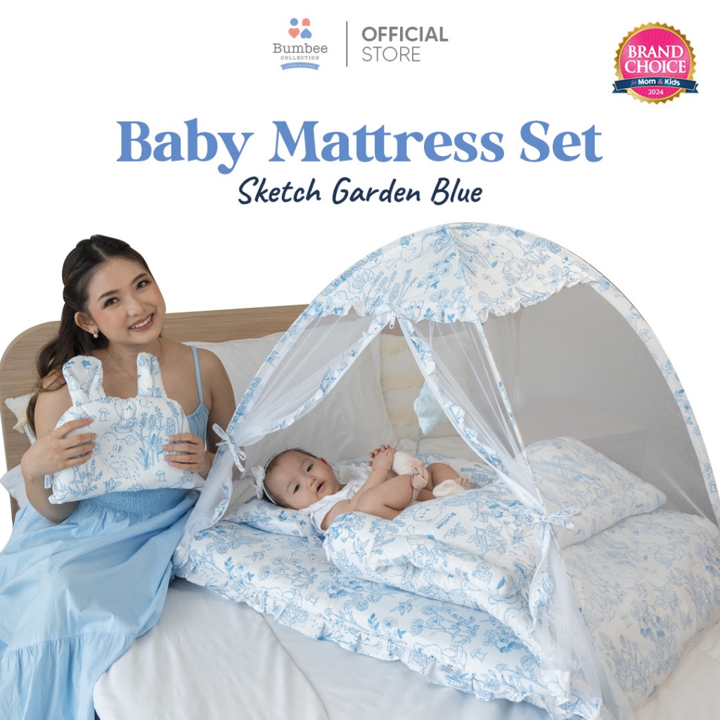 [BUY 1 GET 1] Bumbee Collection - Kasur Set Bayi + Kelambu Baby Mattress Set FREE Cuddle Hug Baby