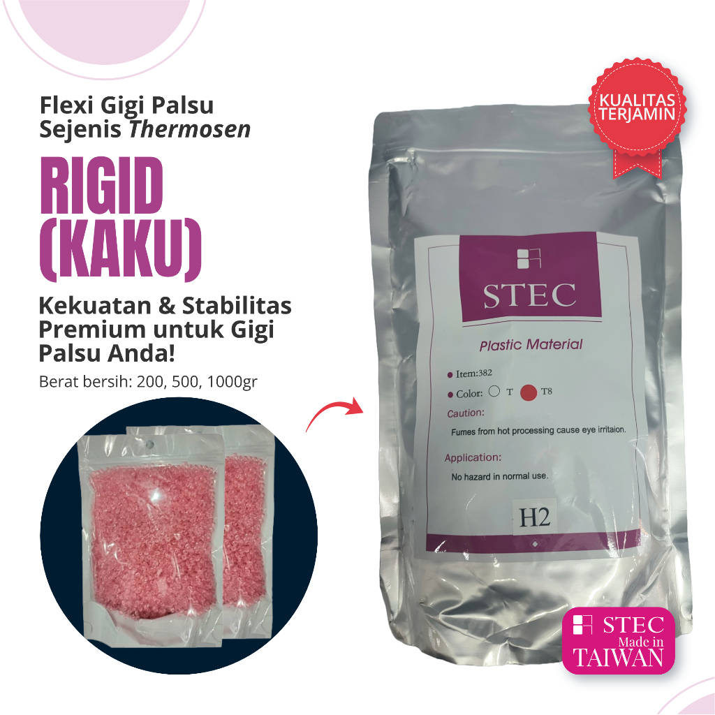 Bahan Flexi gigi palsu tipe Kaku merek RIGID sejenis Thermosens &Biotone