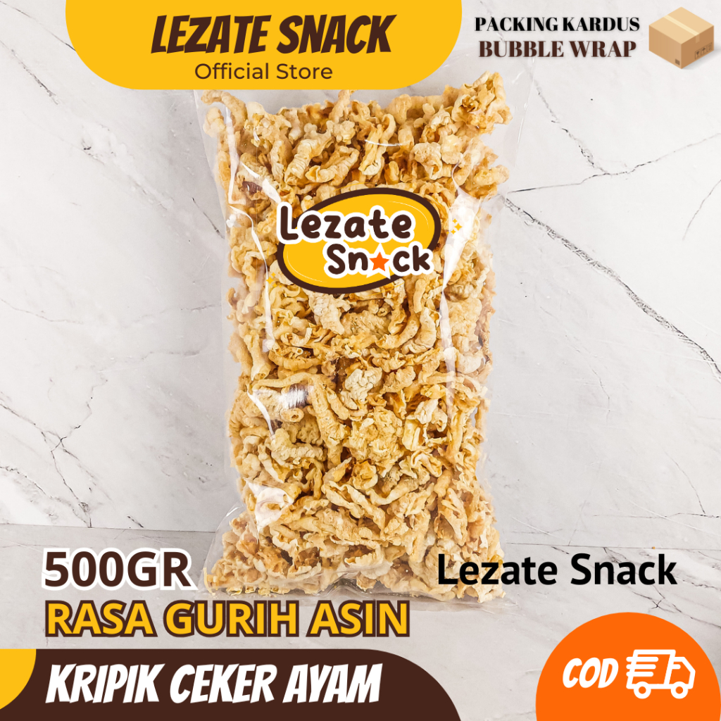 

Kripik Ceker Ayam 500GR Kiloan Murah Gurih Renyah/ Keripik Ceker Ayam Tanpa Tepung Tanpa Tulang/ Kripik Ceker Ayam Lezate WAP SHOP