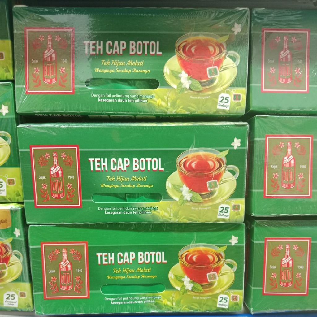 

teh cap botol teh hijau melati 25s