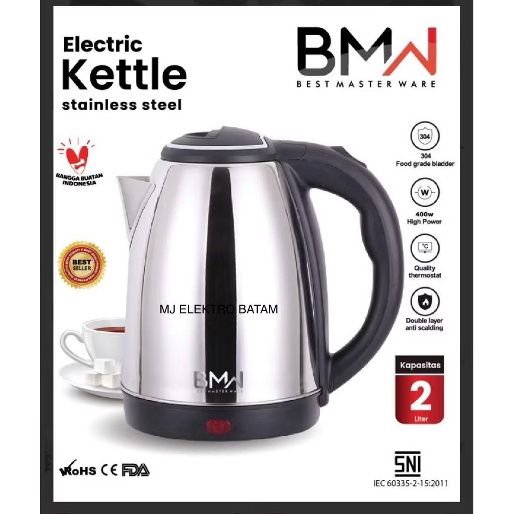 KOTA BATAM - POWERPEC ADVANCE BMW Kettle Termos Pemanas Air Ceret Listrik 1.8 Liter 1.5 Liter 182S K