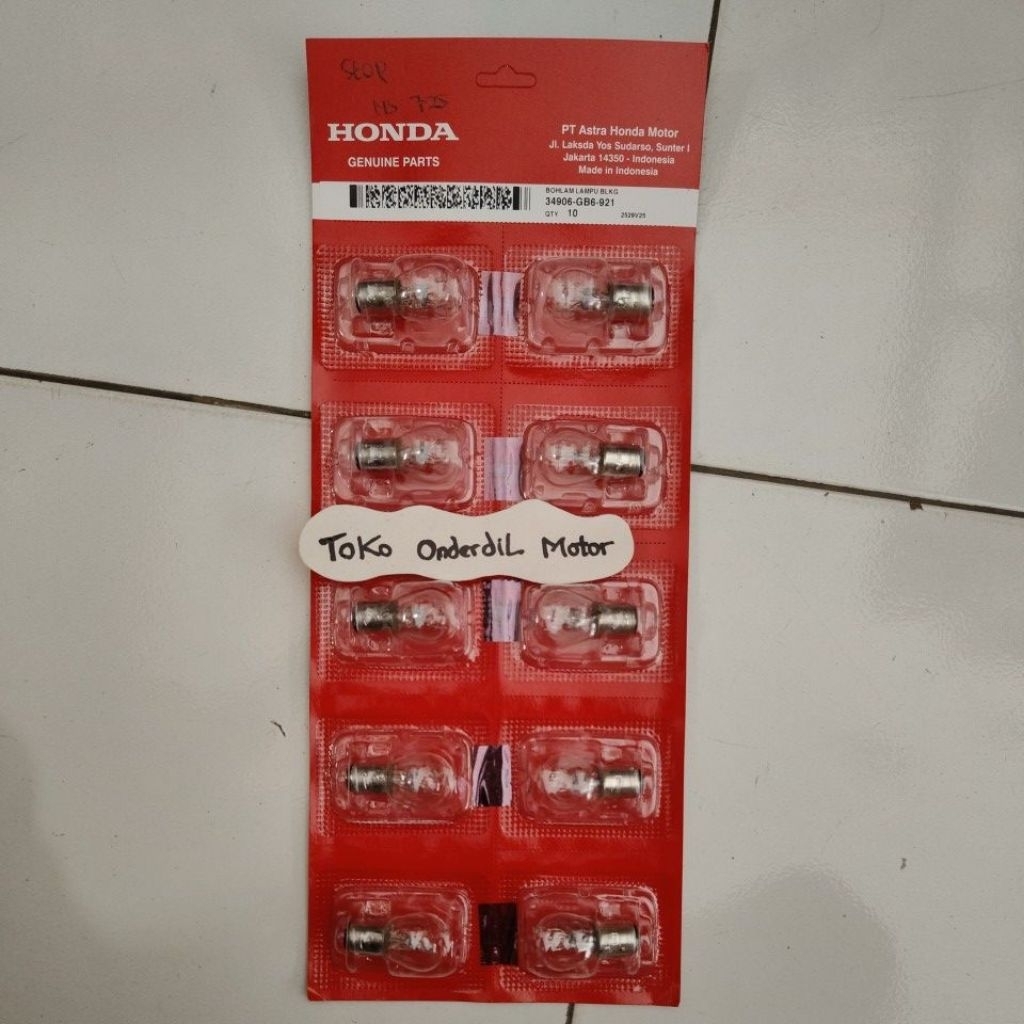 bohlam stop AHM Honda 34906-gb6-921 lampu rem asli Honda original