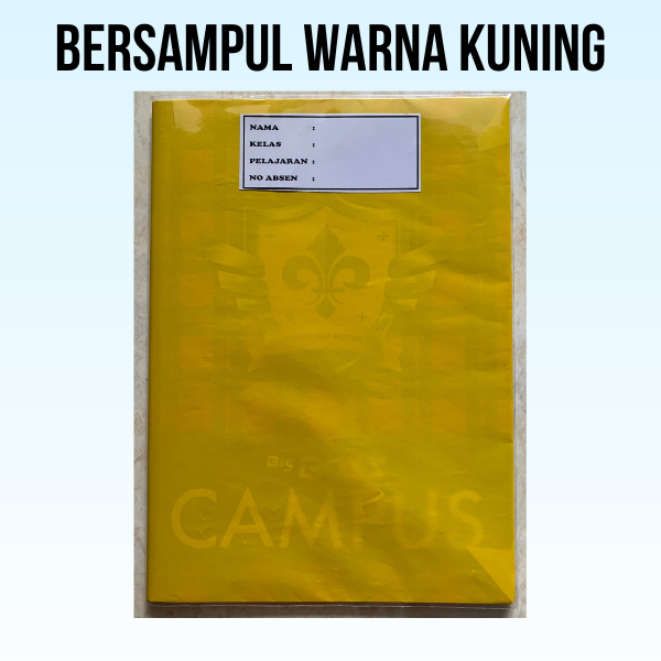 

buku tulis sudah disampul sukung warna kuning dan sampul plastik (tinggal pakai)