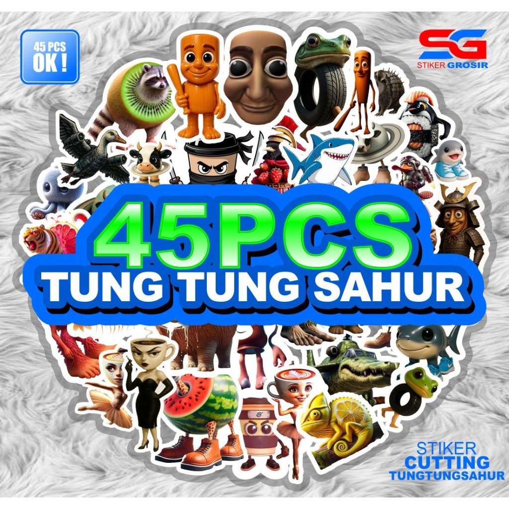 

Stiker pack sudah Cutting Tung Sahur 45 Pcs