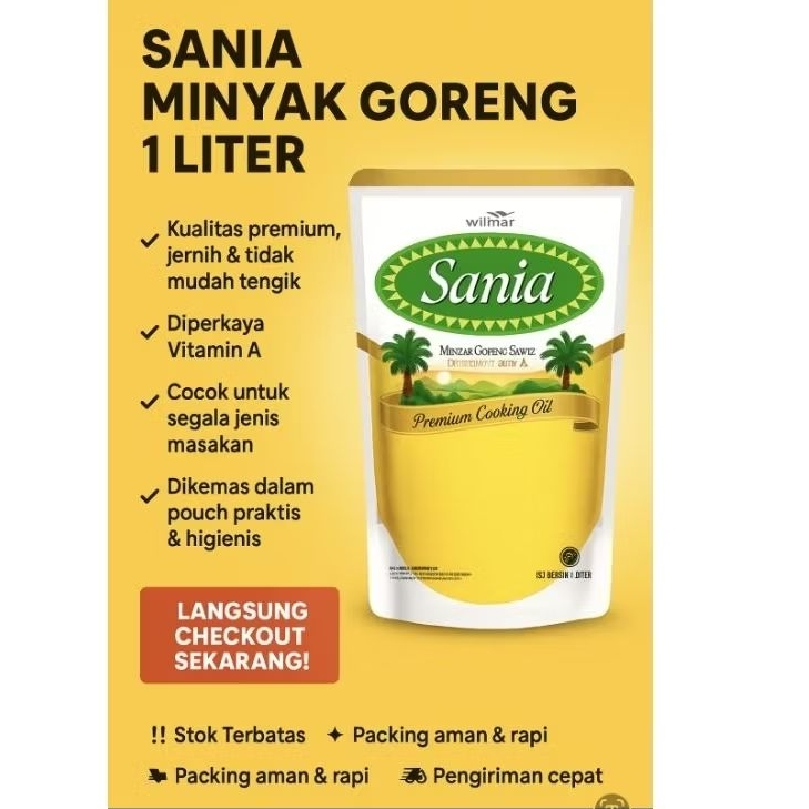 

Sania Minyak Goreng 1 Liter - Premium Cooking Oil Berkualitas | Vitamin A Tinggi