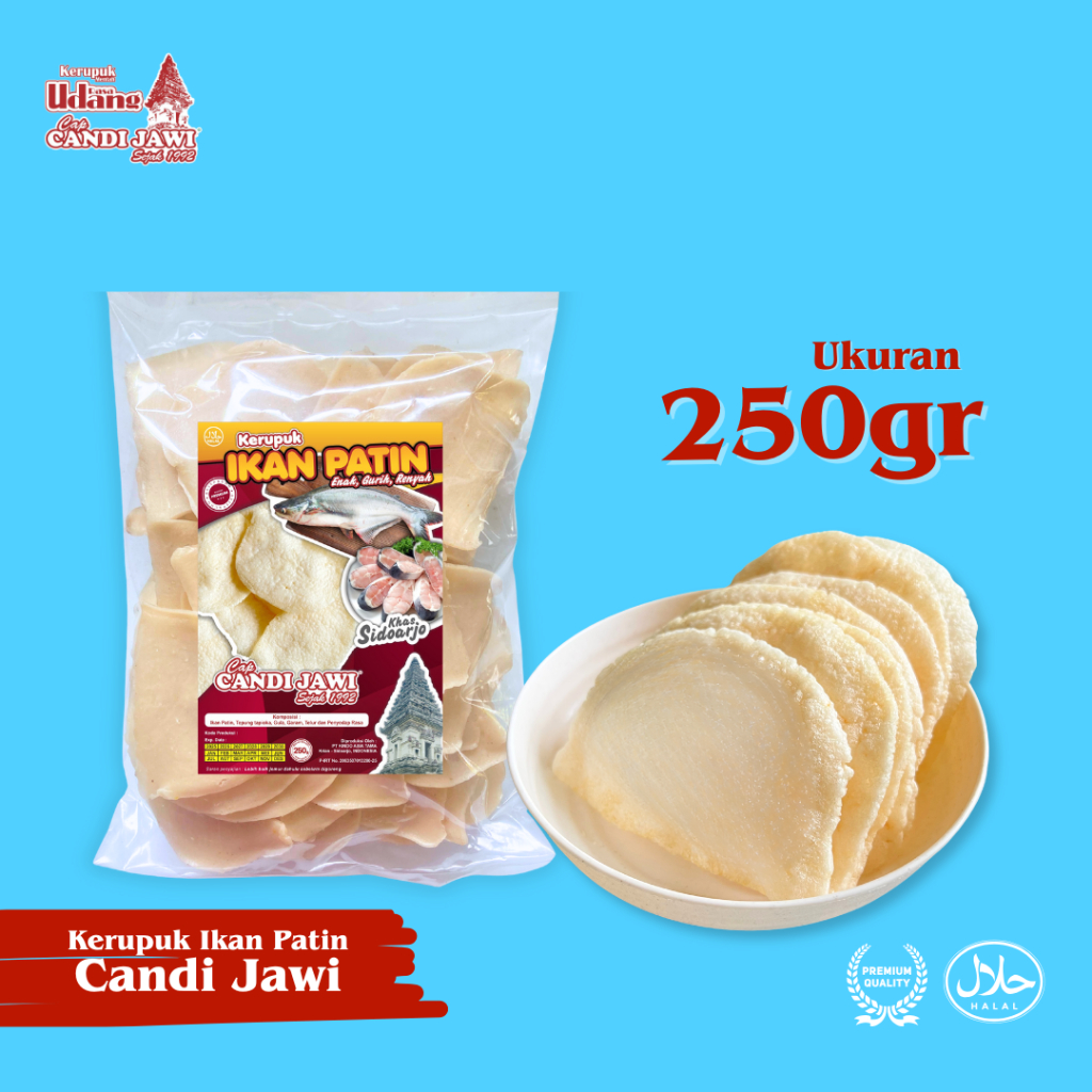 

Kerupuk Patin Cap Candi Jawi Mentah 250gr, Kerupuk Ikan Patin Halal Premium, Tanpa Pewarna Buatan