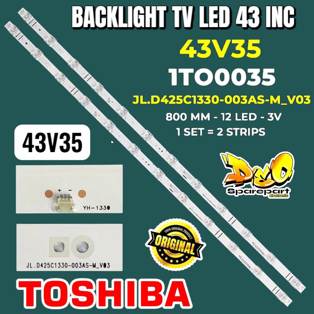 BACKLIGHT TV TOSHIBA 43 INC 43V3T 12 LED 3 VOLT