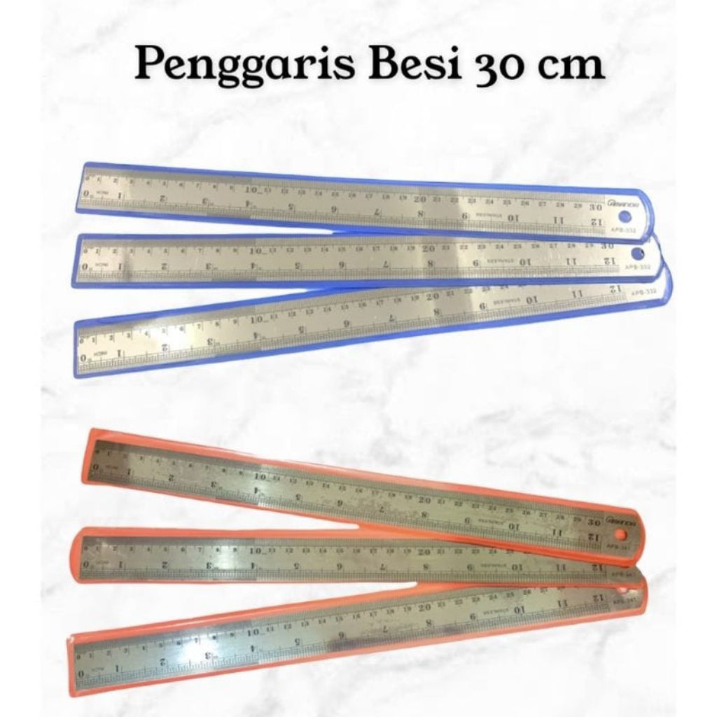 

Penggaris Besi 30 cm TEBAL - Jidar Mistar Ruler 30 senti Baja STAINLESS