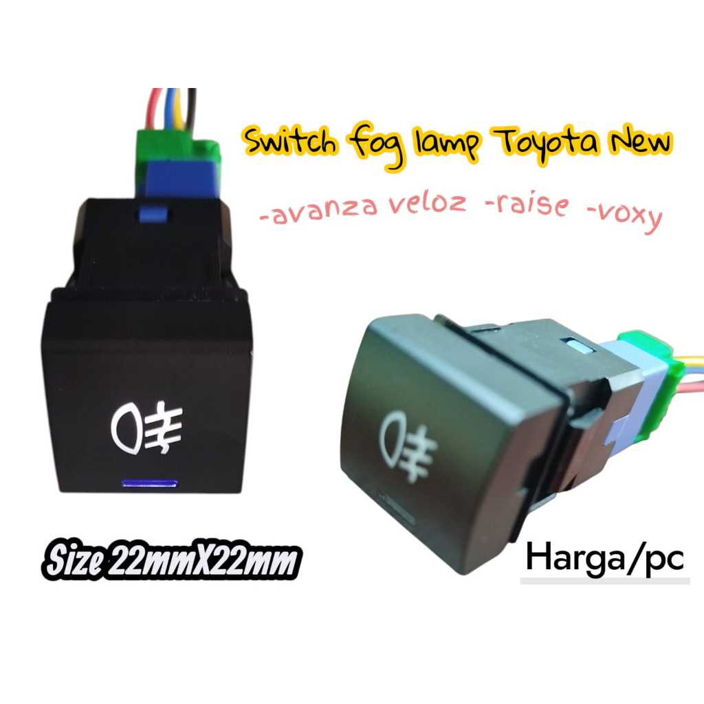 Saklar Foglamp LED Biru Switch tombol Lampu Kabut Toyota Raize avanza veloz Zenix 2021