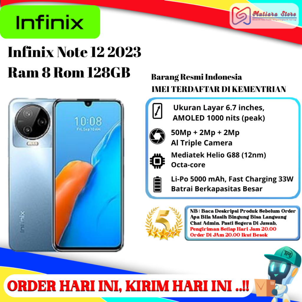 Infinix Note 12 2023 Ram 8 Rom 128GB / Ram 8 Rom 256GB