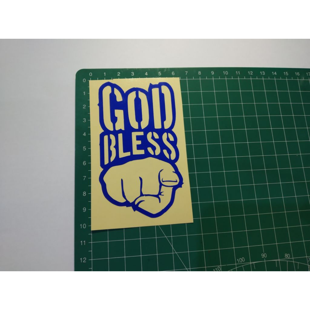 

stiker cutting god bless