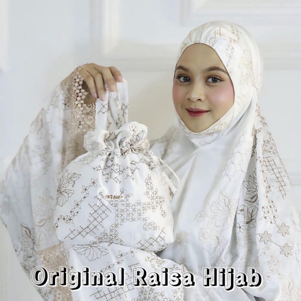ZAMIRA MUKENA SILK BORIR RENDA PREMIUM ORIGINAL RAISA HIJAB/MUKENA SATIN SILKY MOTIF TERBARU RENDA B