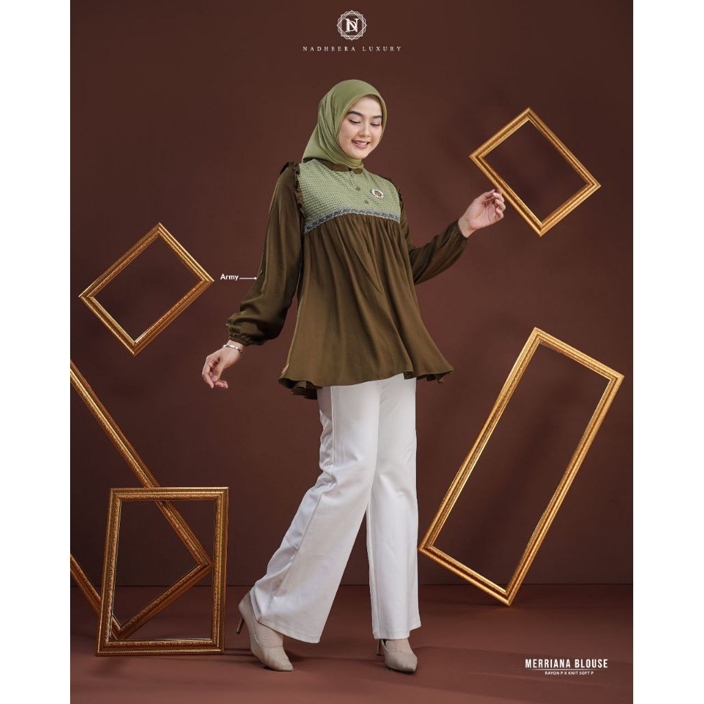 MERRIANA BLOUSE BY NADHEERA LUXURY √ Blouse cantik √ Blouse polos √ Blouse nadheera