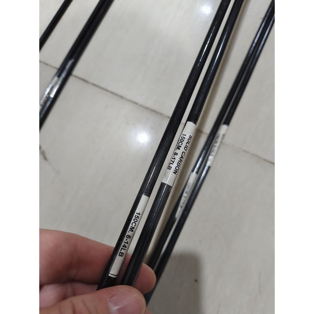 bahan carbon solid kilap label.putih 100 120 150 cm solid carbon untuk joran pancing