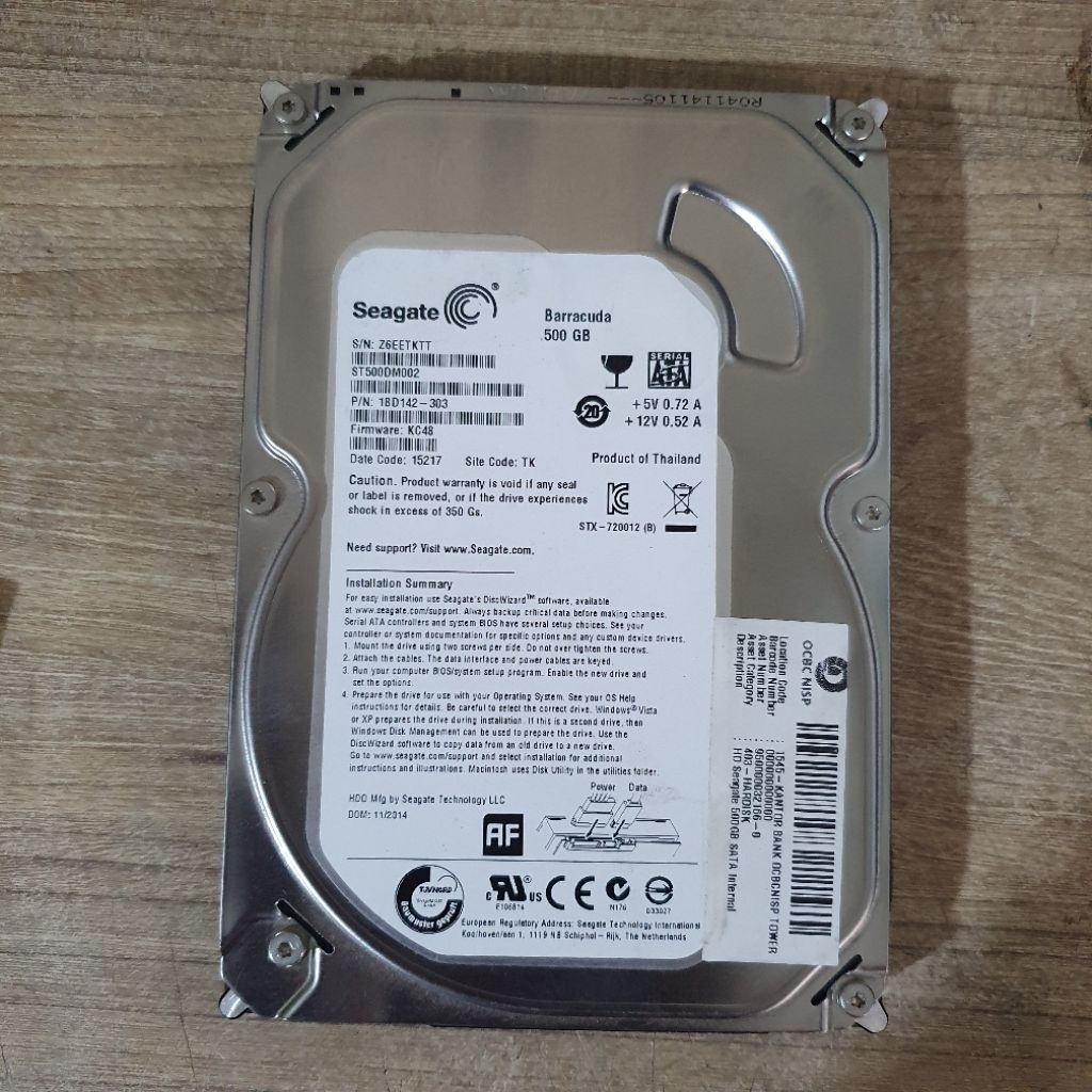 HARDISK 500 GB PC SEAGATE WD SECOND NORMAL 100% MURAH BERGARANSI
