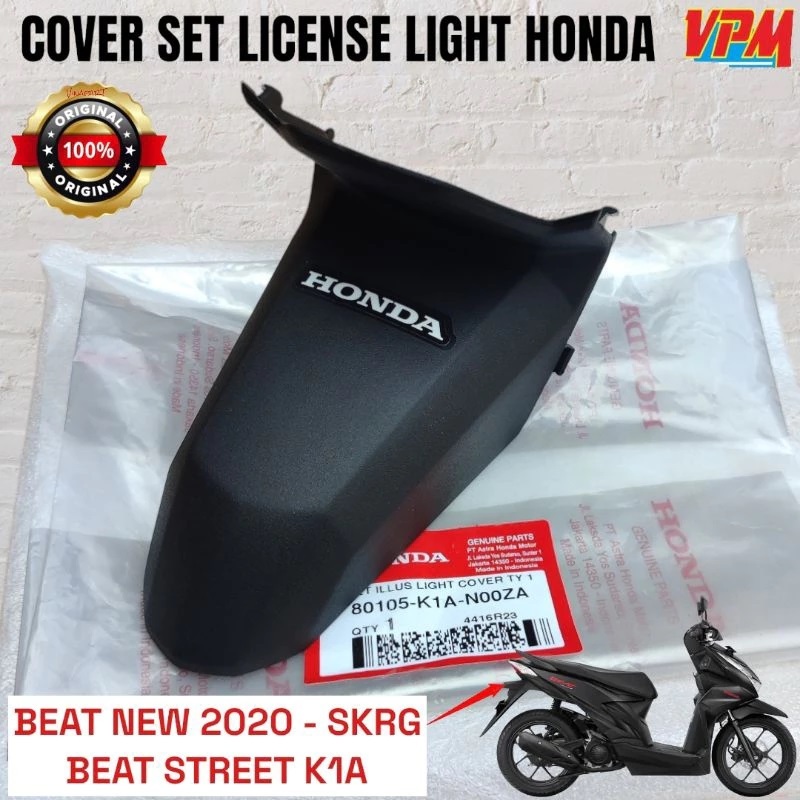 set illus cover lampu nopol belakang beat new 2020 deluxe street LED K1A berkualitas 80105K1AN00ZA
