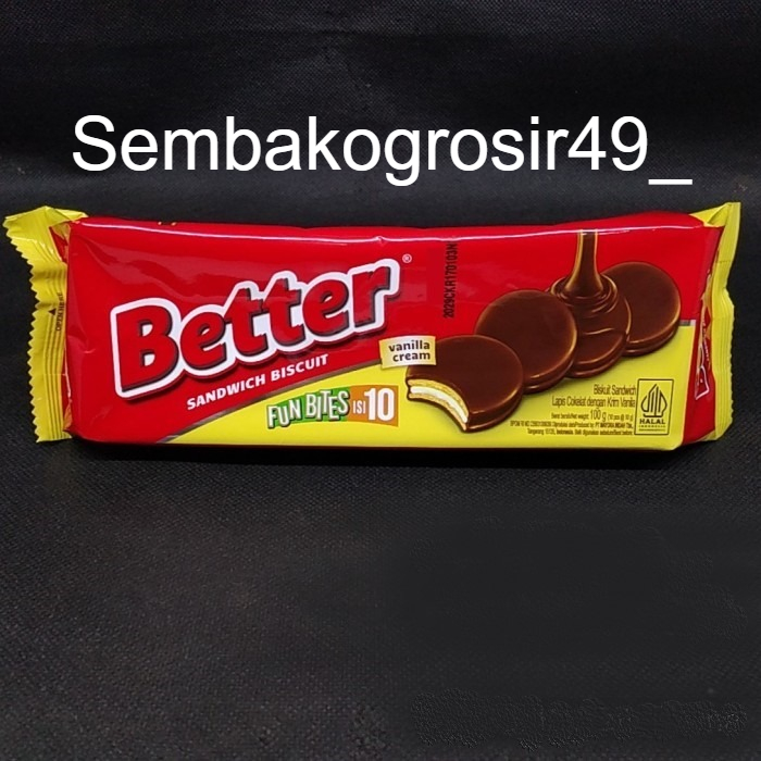 

SG49 Better Sandwich Biscuit - Biskuit Vanilla Cream 100g (10pcs@10g)