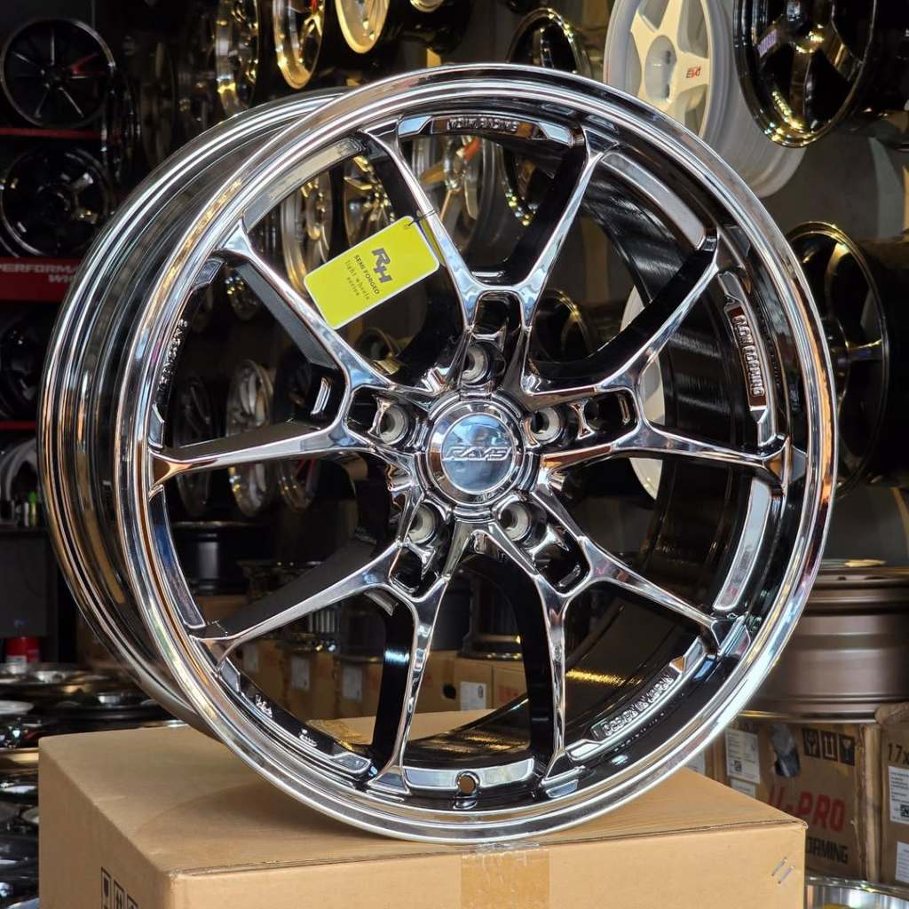 Velg Rays G025 - Black Chrome Ring 18 Lebar 8 ET 40 PCD 5x114 Velg R18 | Velg Mobil | Velg Racing | 