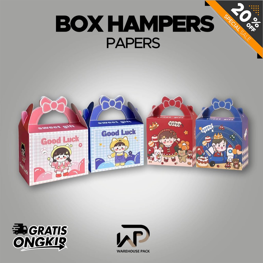 

Box Hampers Karakter Kecil | Paperbag Goodiebag Motif Happy Girls Goodluck | Tas Kado Hampers Ulang Tahun Anak | Goodie Bag Souvenir Syukuran