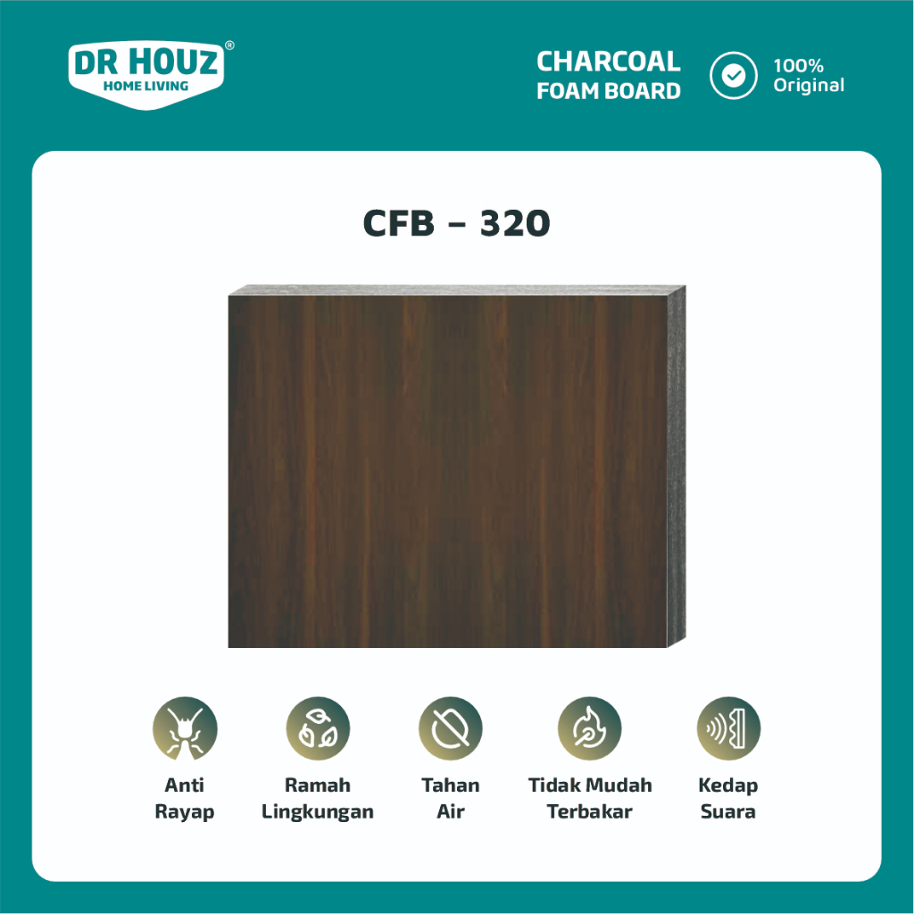 DR.HOUZ - Charcoal Foam Board - CFB 320 Wood (Wall Board)