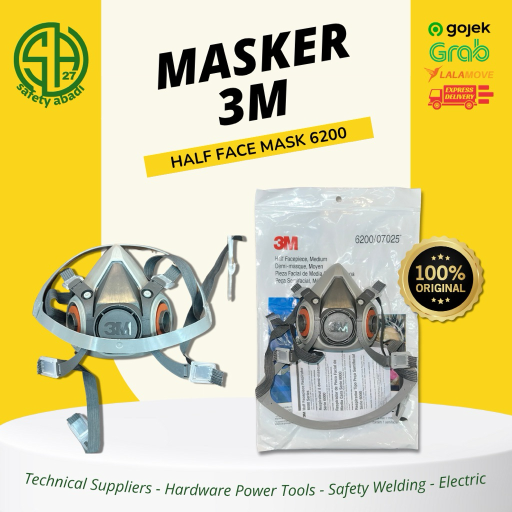 Original 3M Masker Half Face 6200