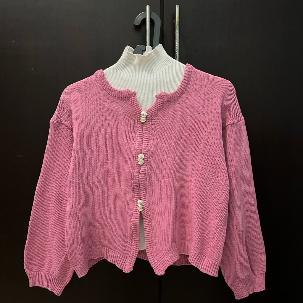 outer pink lucu rajut knit new bukan thrift preloved