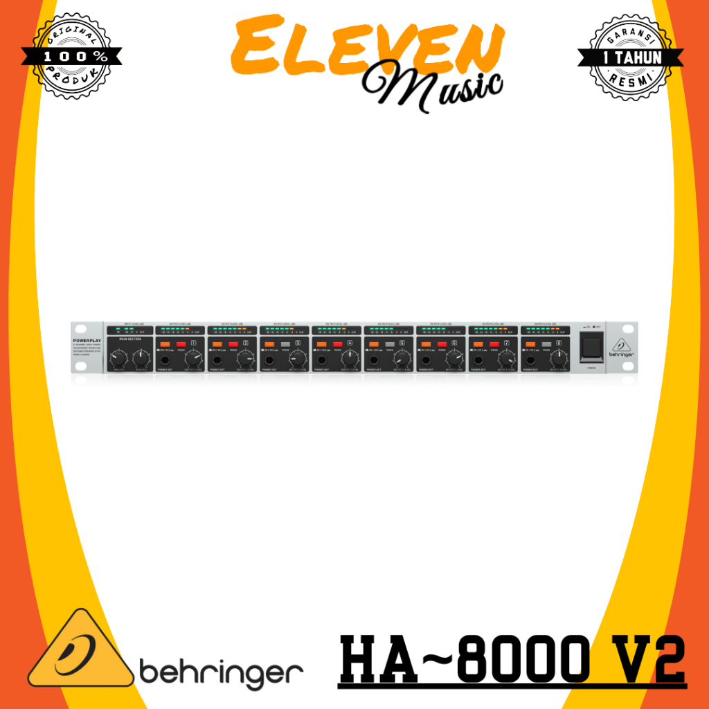 Behringer HA8000 V2 8-channel Headphone Mixing/Distribution Amplifier