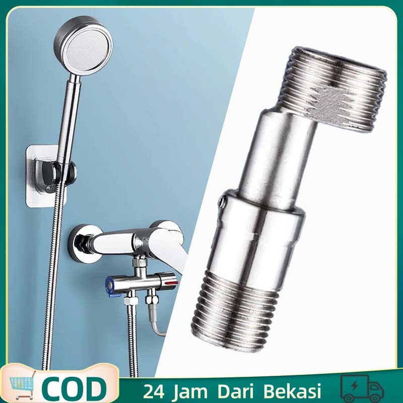 Drat Kepala Shower Sambungan Shower Panas Dingin Extendable Stainless Steel Dapat Diputar 360°  Baut