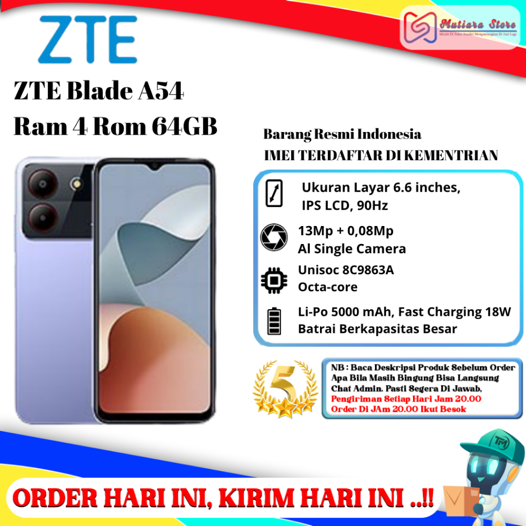 ZTE Blade A54 Ram 4 Rom 64GB / Ram 4 Rom 128GB