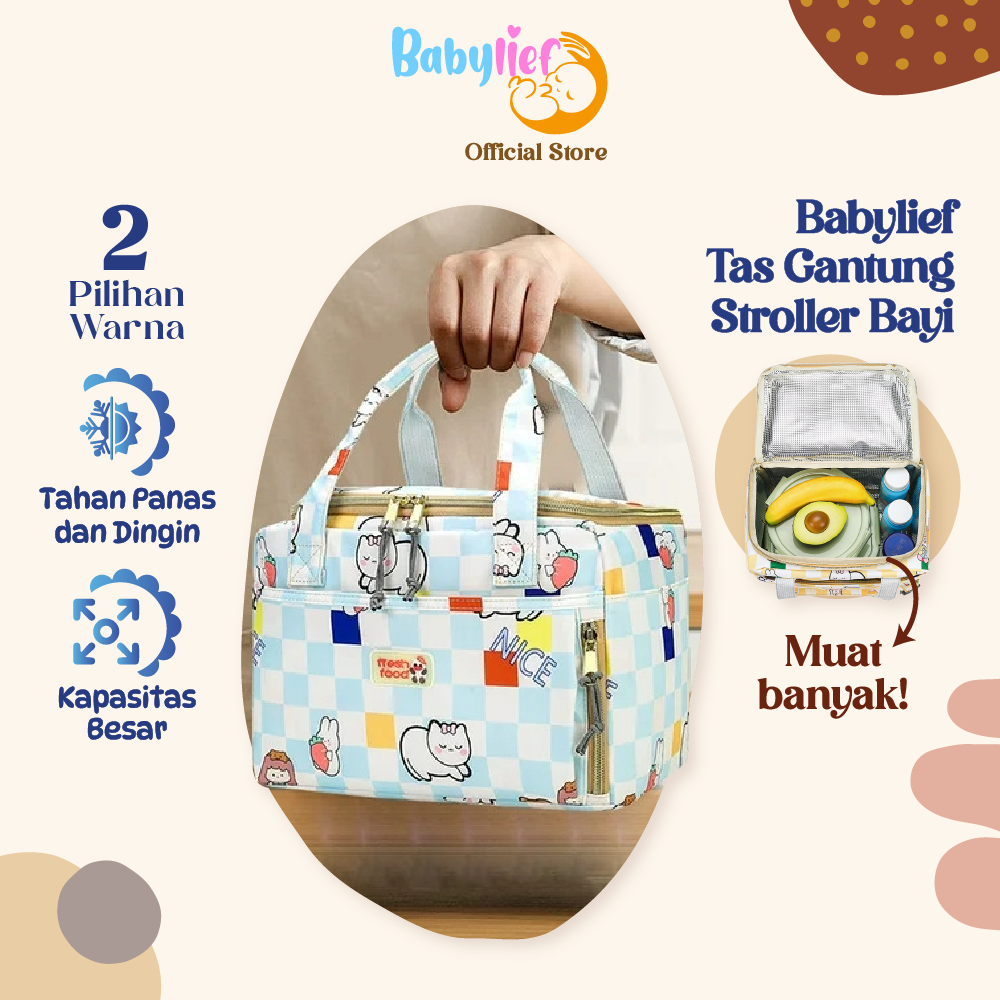 Babylief Tas Thermal Asi Bayi 2 Lapis – Cooler Bag Simpel, Tahan Dingin & Mudah Bawa Bepergian Bl055